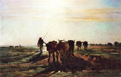 constant troyon Cattle Going to Work;Impression of Morning Germany oil painting art